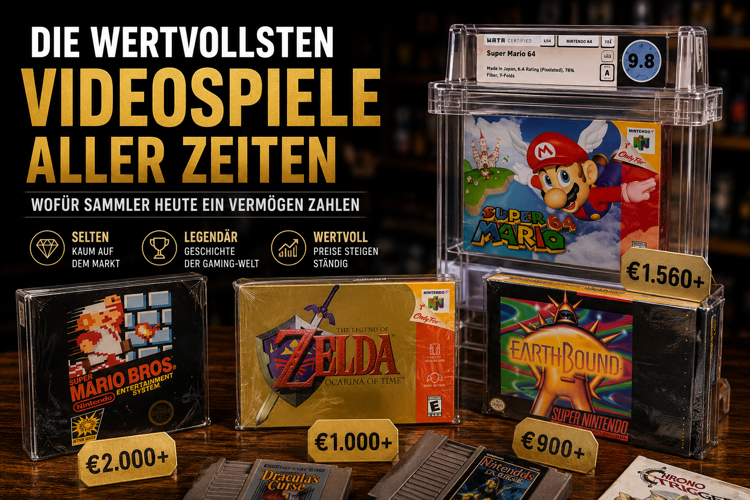 Die wertvollsten Videospiele aller Zeiten – Wofür Sammler heute ein Vermögen zahlen
