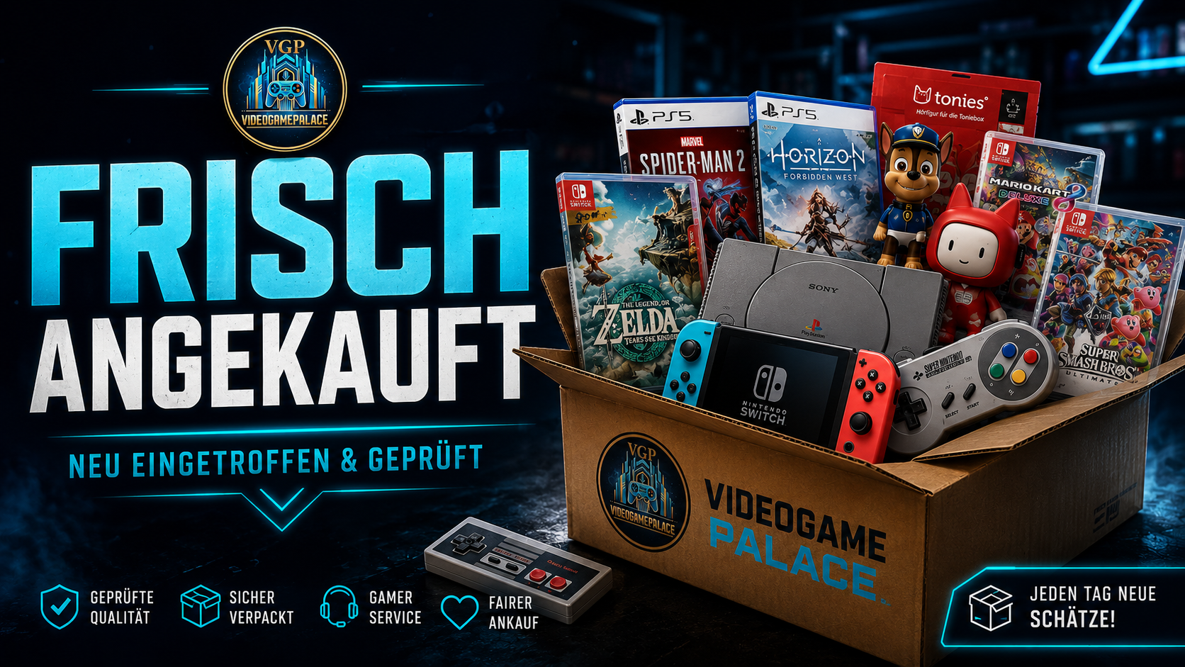 Frisch angekauft – Neue Gebrauchtspiele & Konsolen | VideoGamePalace