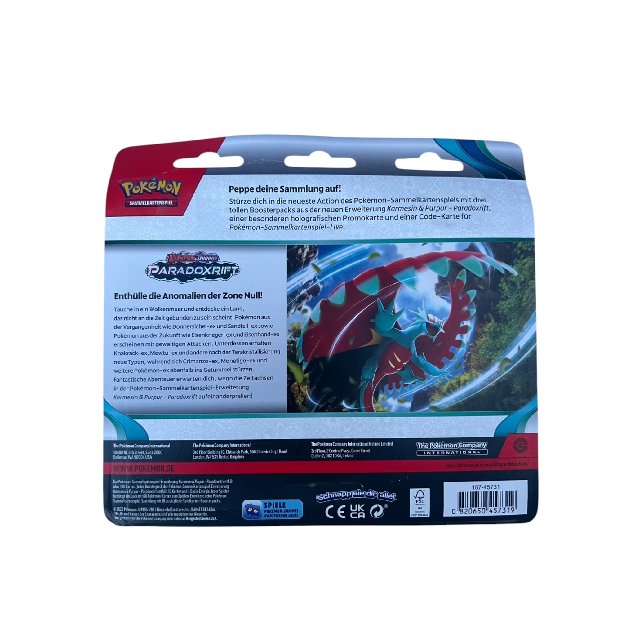 Pokémon TCG: 3er-Pack Blister - Kolowal (Paradoxrift, neu)
