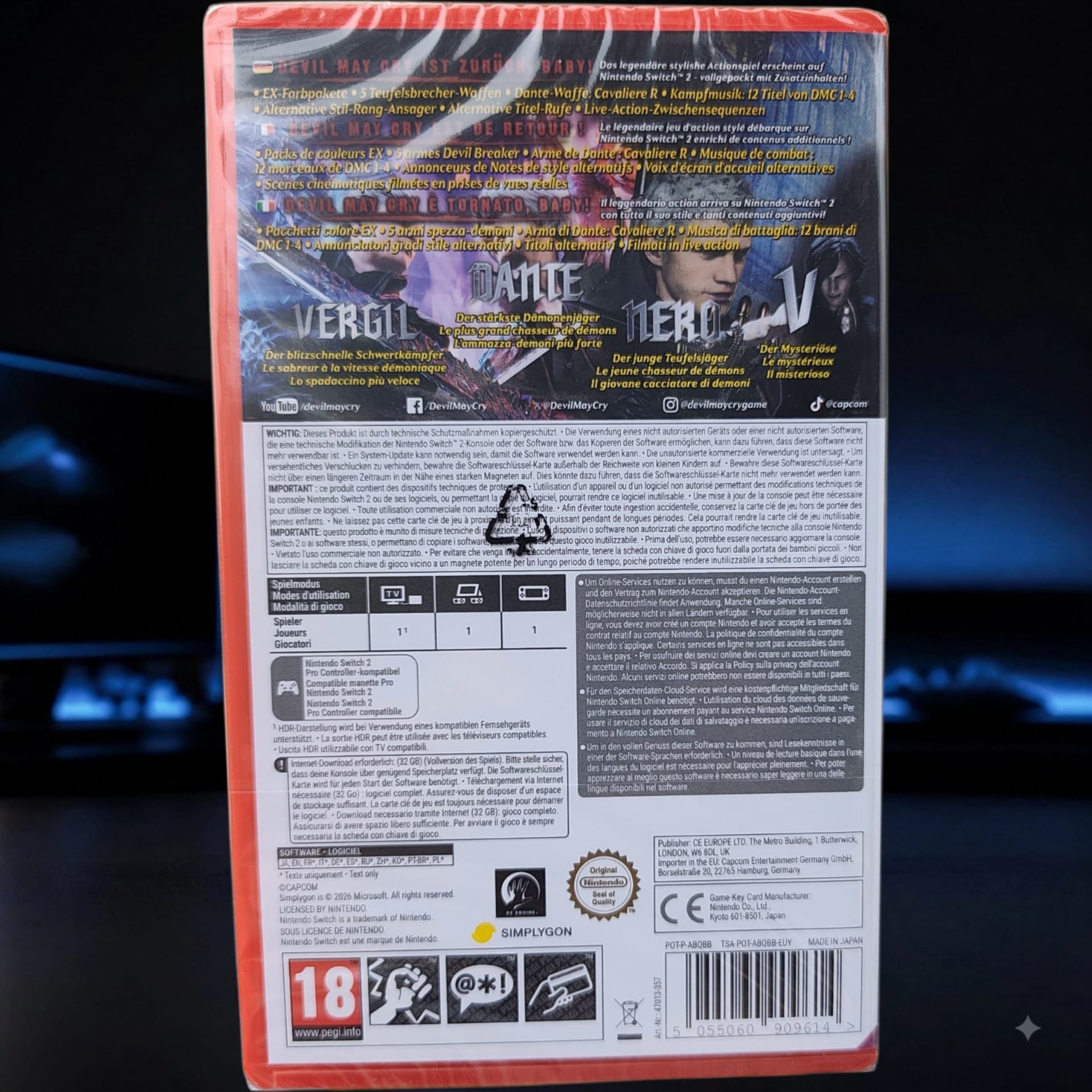 Devil May Cry 5: Devil Hunter Edition - Nintendo Switch 2 (Softwareschlüsselkarte, neu)