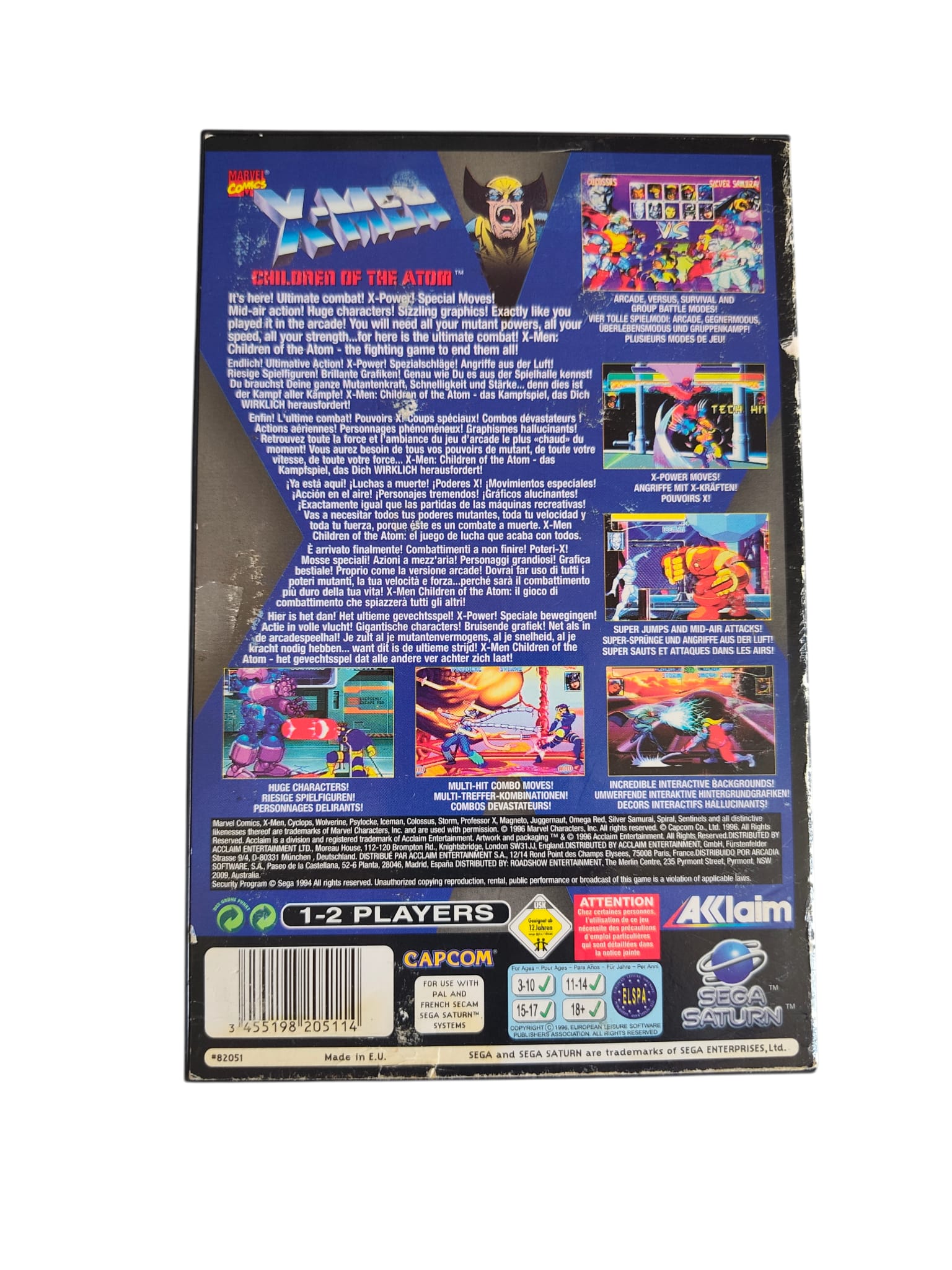 X-Men: Children of the Atom – Sega Saturn komplett mit OVP & Anleitung