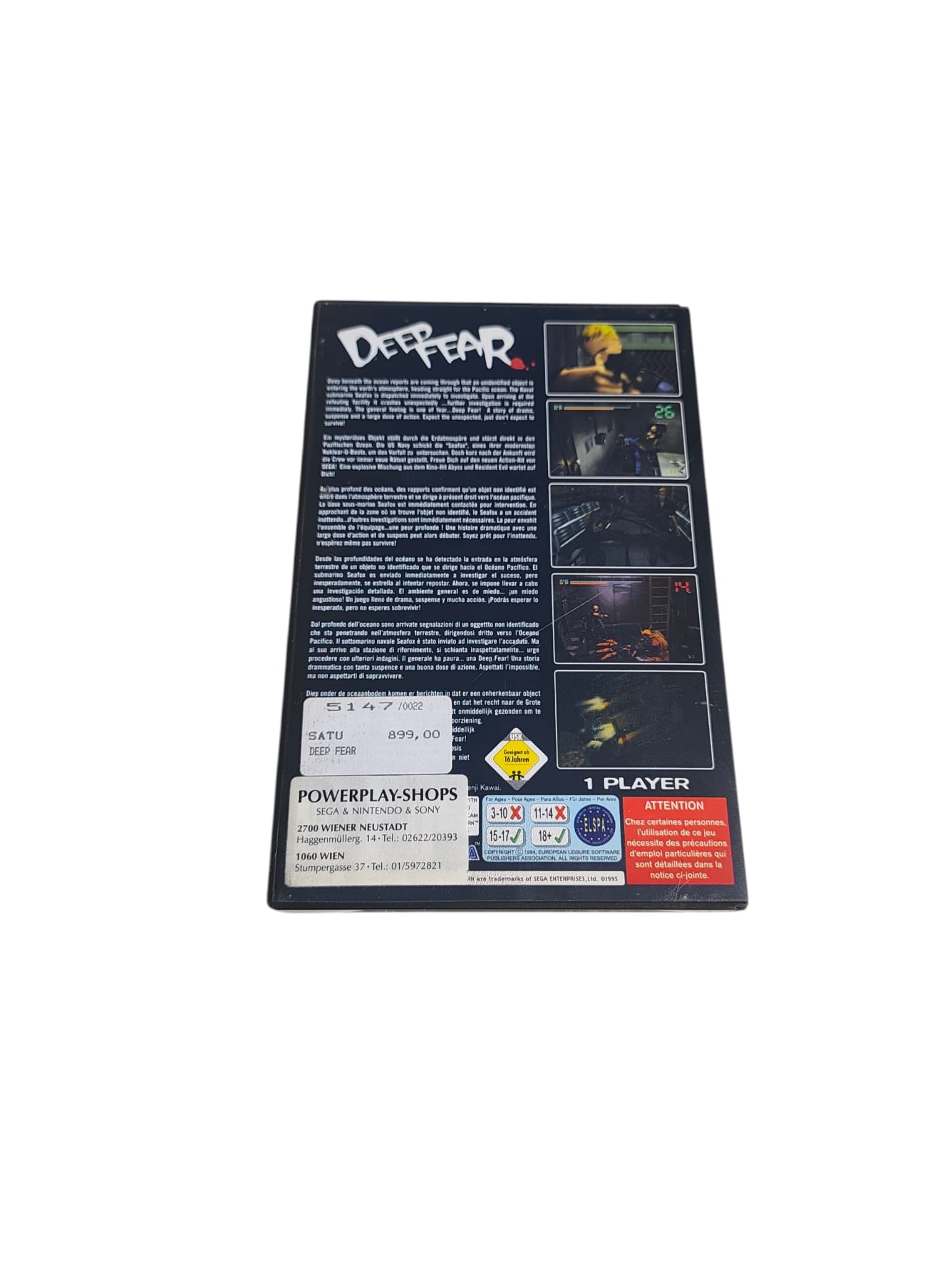 Deep Fear – Sega Saturn Rarität, komplett & kratzfreie Discs